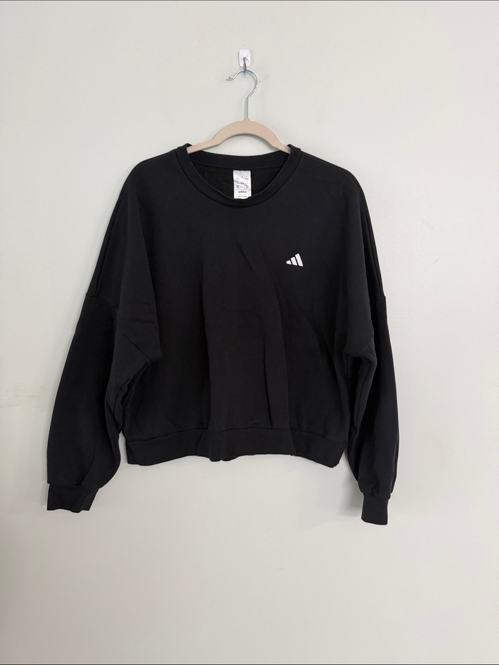 adidas Black Crewneck Sweatshirt with White Logo
